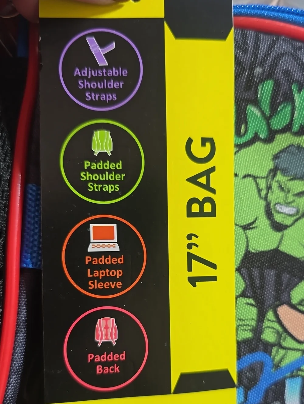 Marvel Black Backpack Set with Lunch kit, Headphones and Water Bottle